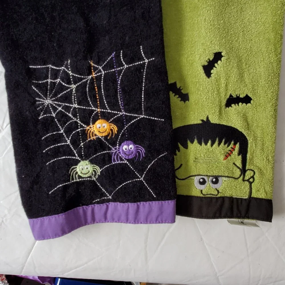 Two Purple Halloween Spooky Sweets Candles